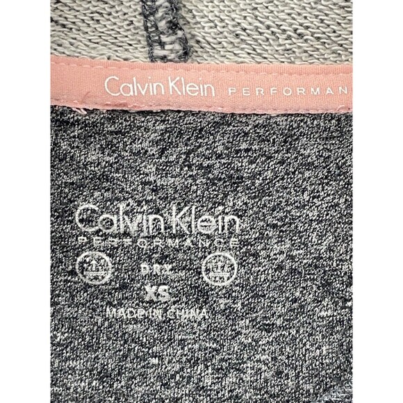 Calvin Klein Womens Sweatshirt Gray Extra Small XS Roll Tab Sleeves Logo - Picture 8 of 11